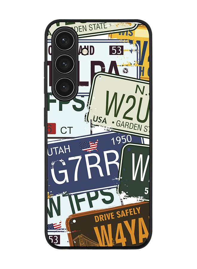 Stylizedd غطاء لهاتف سامسونج جالكسي S25+ / S25 بلس 5G، حماية كاميرا نحيفة، غطاء هاتف مضاد للصدمات رقيق - لوحات الأرقام - Image 1