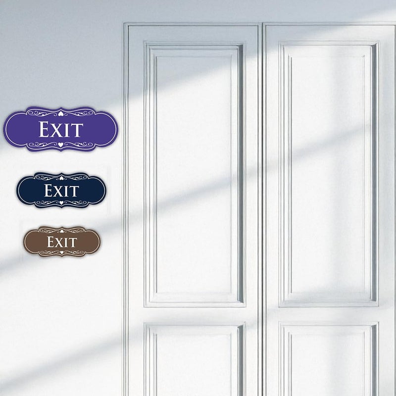 All Quality Designer EXIT Sign - Black/Gold - Large (2 Pack) - Image 5