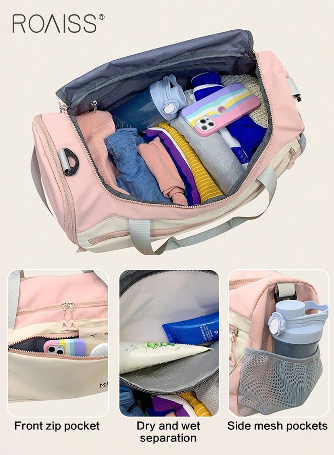 roaiss حقيبة لياقة بدنية منفصلة عن الرطوبة والجفاف، حقيبة تخزين مستقلة للأحذية، حقيبة يد للسفر، حزام كتف قابل للتعديل والفصل، حقيبة يوغا - Image 4