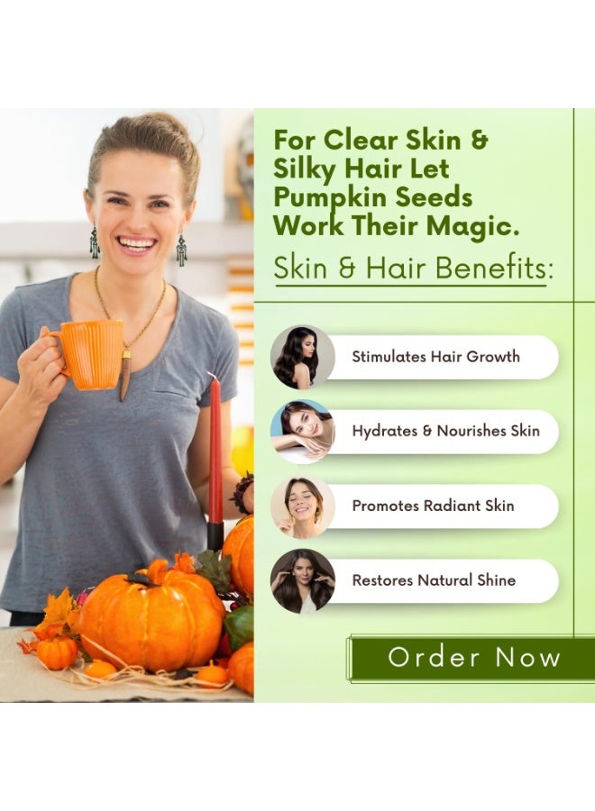 بليس اوف ايرث بذور اليقطين المقشرة لنمو الشعر، بذور اليقطين النباتية الخارقة للأكل، الفطائر، العصائر، السلطات، حبوب اليقطين المقشرة النيئة عالية البروتين، غنية بالمغنيسيوم والزنك، 1 كجم - Image 4