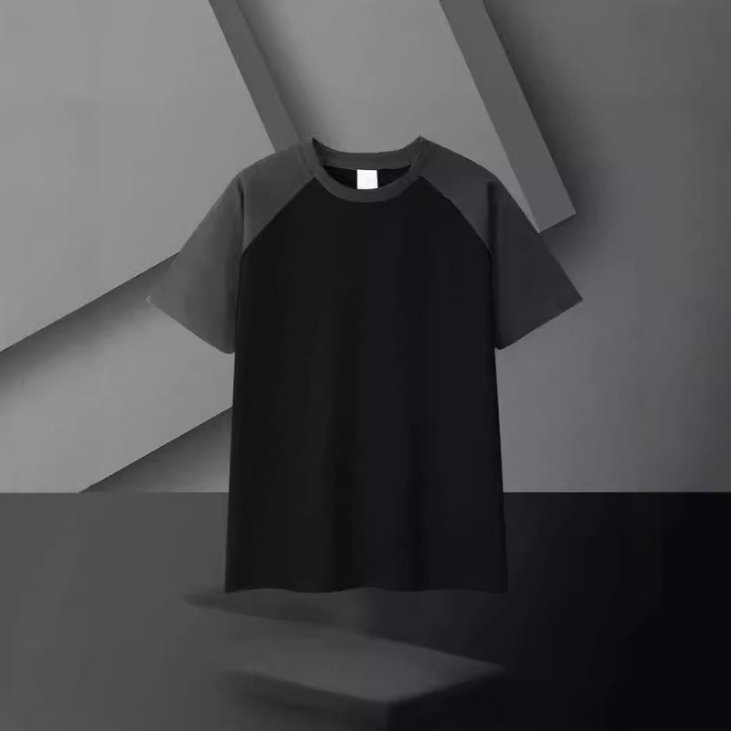 New Summer Retro American Style Trendy Brand Short-Sleeved T-Shirt Men'S 2024 Contrast Color Stitching T-Shirt Men'S Rag Half-Sleeve Trendy - Image 5