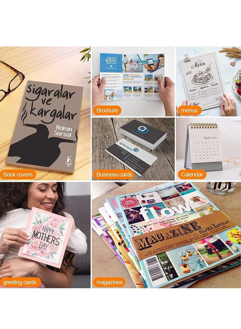 MARKQ [عبوة من 50] ورق كاردستوك أبيض A4، 180 جرام سمك ورق، 550 جرام – ورق كارد ثقيل للطباعة، ألبومات القصاصات، صنع البطاقات، الدعوات، القوائم، المنشورات، الأعمال اليدوية والفنون (21 × 29.7 سم) - Image 4