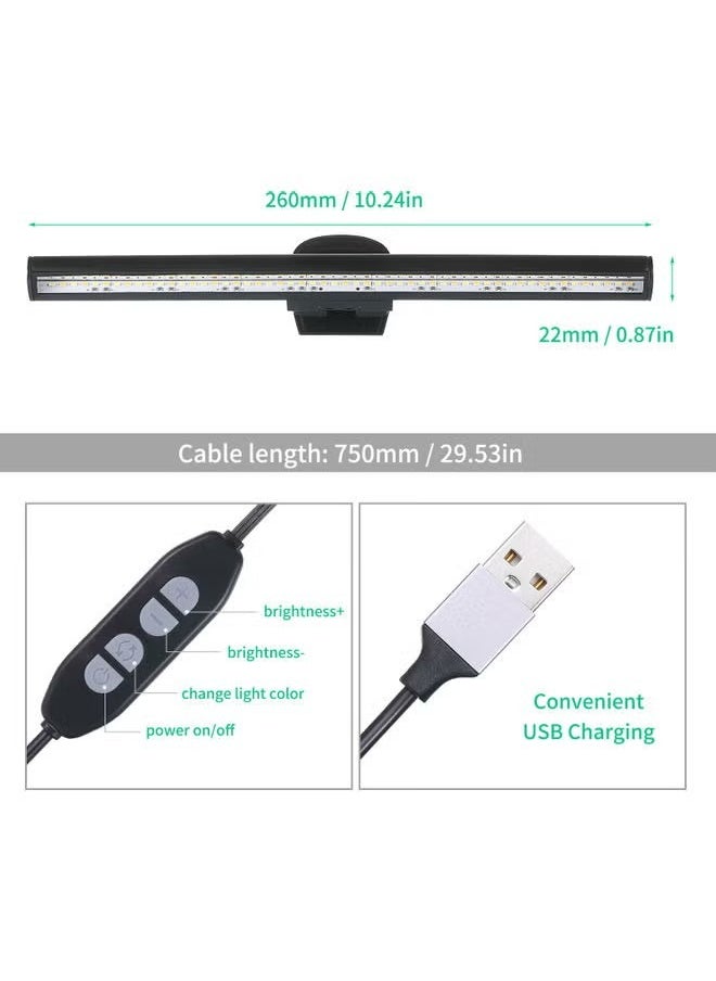 E-Reading Mопitоr Laptop Screen Light Bar LED Desktop Table Lamp Eye Protection Reading Lamp LED Light Dimmable USB Desk Lamps Yellow 260x22mm