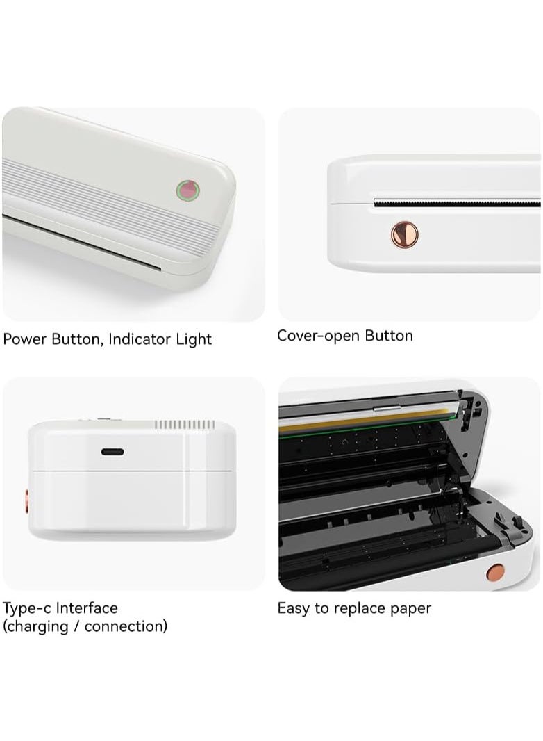 PeriPage A4 Thermal Portable Printer, Supports 8.26"x11.69" US Letter, Wireless Inkless Bluetooth Mobile Travel Compatible with Android and iOS, Prints Documents,Tattoo Paper, Photos - Image 5