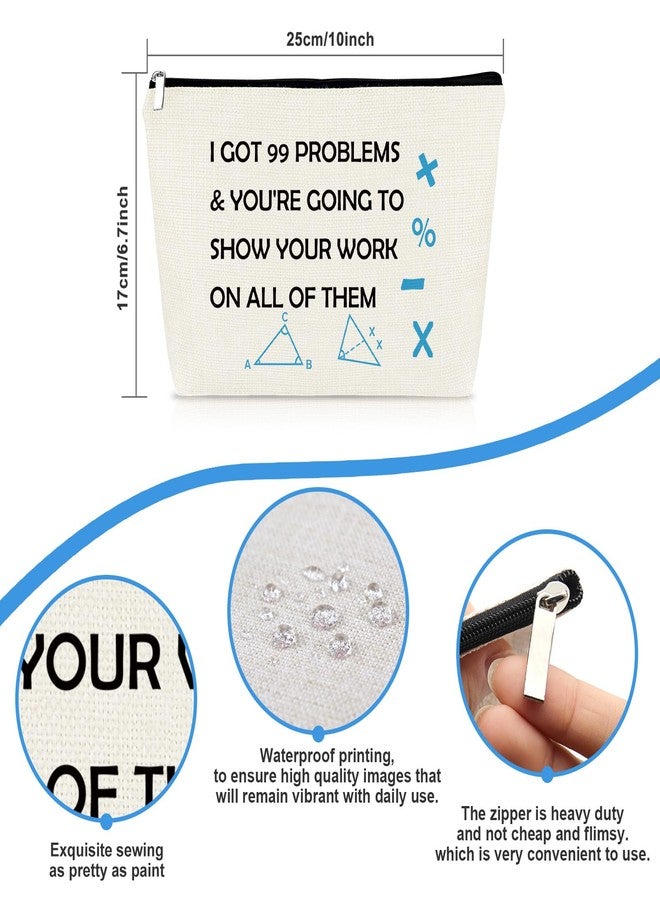 حقيبة مكياج مضحكة لمعلمة الرياضيات، هدية لمحبي الرياضيات، حقيبة مستحضرات تجميل، هدية تخرج لطالبات الرياضيات، هدية تقاعد لمعلمة الرياضيات، حقيبة أدوات تجميل للسفر بسحاب - Image 2