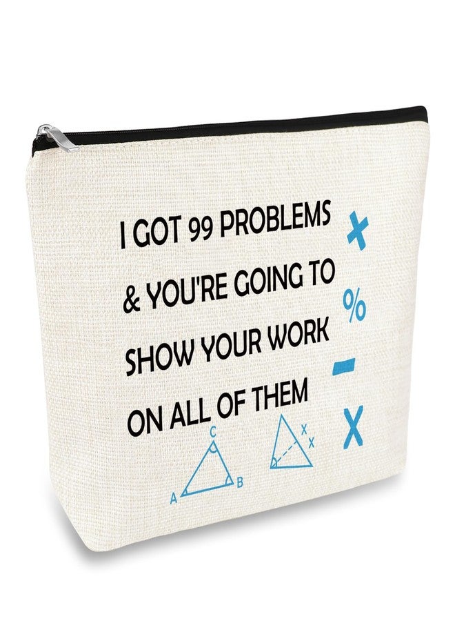 حقيبة مكياج مضحكة لمعلمة الرياضيات، هدية لمحبي الرياضيات، حقيبة مستحضرات تجميل، هدية تخرج لطالبات الرياضيات، هدية تقاعد لمعلمة الرياضيات، حقيبة أدوات تجميل للسفر بسحاب - Image 1