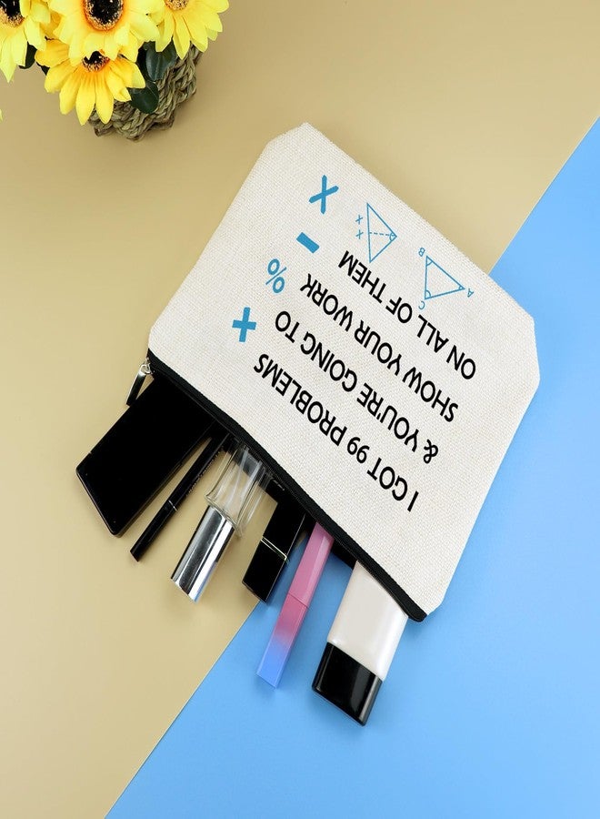 حقيبة مكياج مضحكة لمعلمة الرياضيات، هدية لمحبي الرياضيات، حقيبة مستحضرات تجميل، هدية تخرج لطالبات الرياضيات، هدية تقاعد لمعلمة الرياضيات، حقيبة أدوات تجميل للسفر بسحاب - Image 4