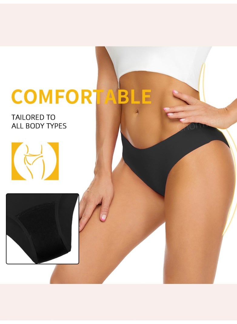 Period Pants for Women Swimming, 4Ply Leakproof Traceless Bikini Menstrual Swimwear Bottoms for Girls Teens, Super Absorbent Quick Dry Swim Shorts for Beach Pool, Black,M - Image 3