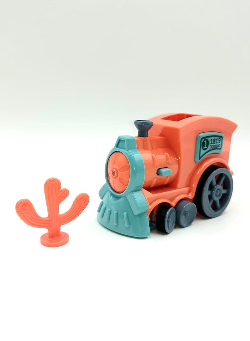 Davin 🚂【Automatic Domino Train Toy】Our domino train toy set brings your child a different gaming experience. Line them up with the help of a domino train and start a chain reaction. According to the child's spatial thinking ability, build the domino track you want. - Image 3