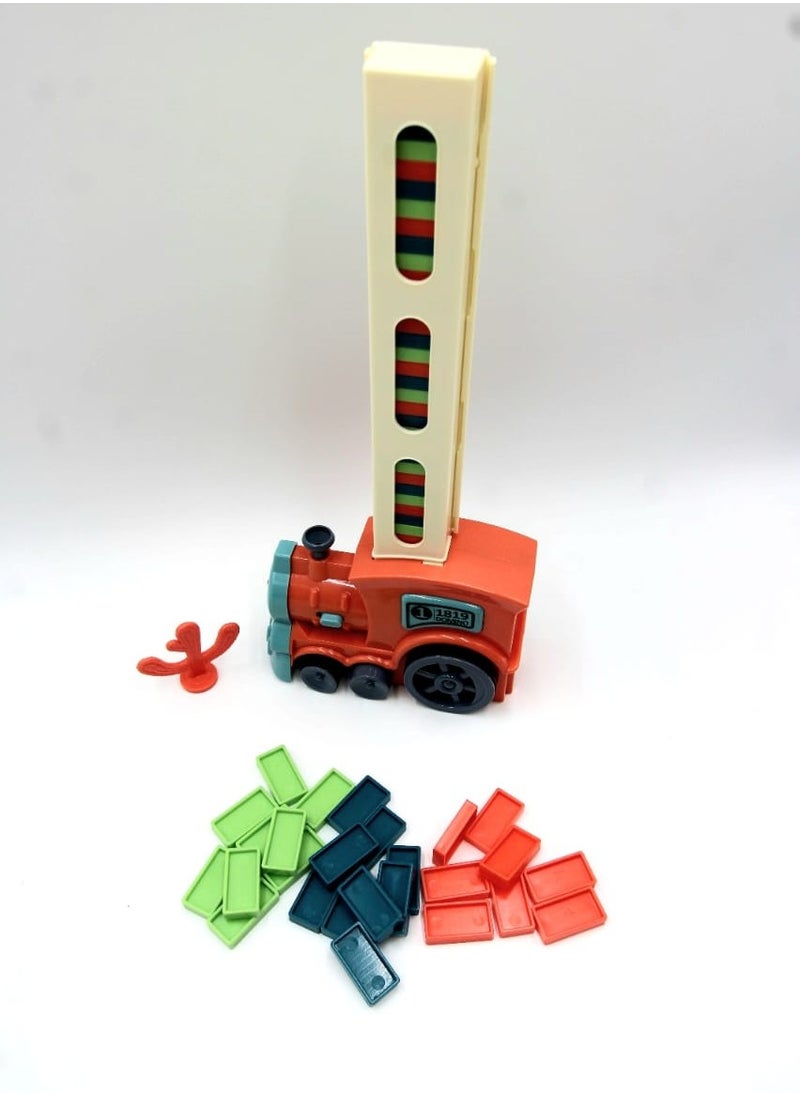 Davin 🚂【Automatic Domino Train Toy】Our domino train toy set brings your child a different gaming experience. Line them up with the help of a domino train and start a chain reaction. According to the child's spatial thinking ability, build the domino track you want.  - Image 1