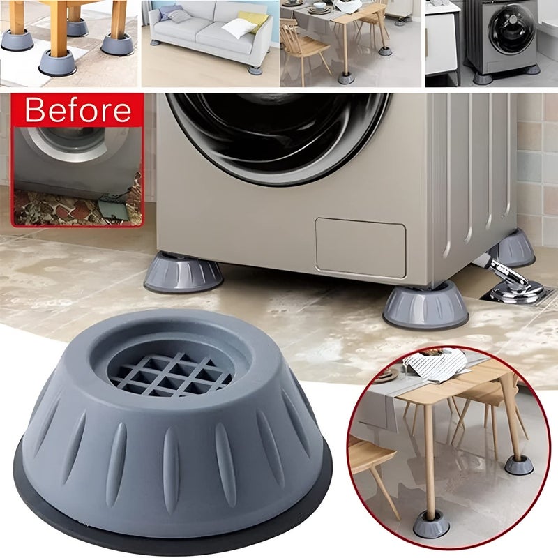 Oblivion Oblivion Anti-Vibration Pads for Washing Machine, Noise-Cancelling Rubber Feet & Plastic Washer Suction Cup, Fridge Leveling Feet, Refrigerator Stand Foot, Furniture Base Stand (4 - Piece)  - Image 5
