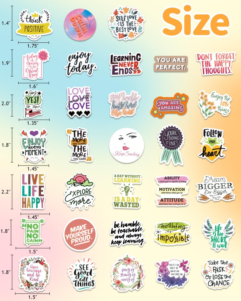 Oomloid 300 PCS Inspirational Stickers for Adults, Scrapbook Vision Board Supplies Motivational Stickers for Water Bottles Laptop, Positive Mental Health Quote Vinyl Stickers for Teens Kids Teachers Students - Image 3