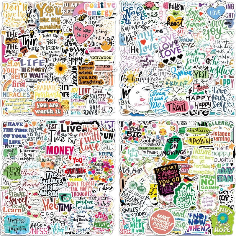 Oomloid 300 PCS Inspirational Stickers for Adults, Scrapbook Vision Board Supplies Motivational Stickers for Water Bottles Laptop, Positive Mental Health Quote Vinyl Stickers for Teens Kids Teachers Students - Image 1