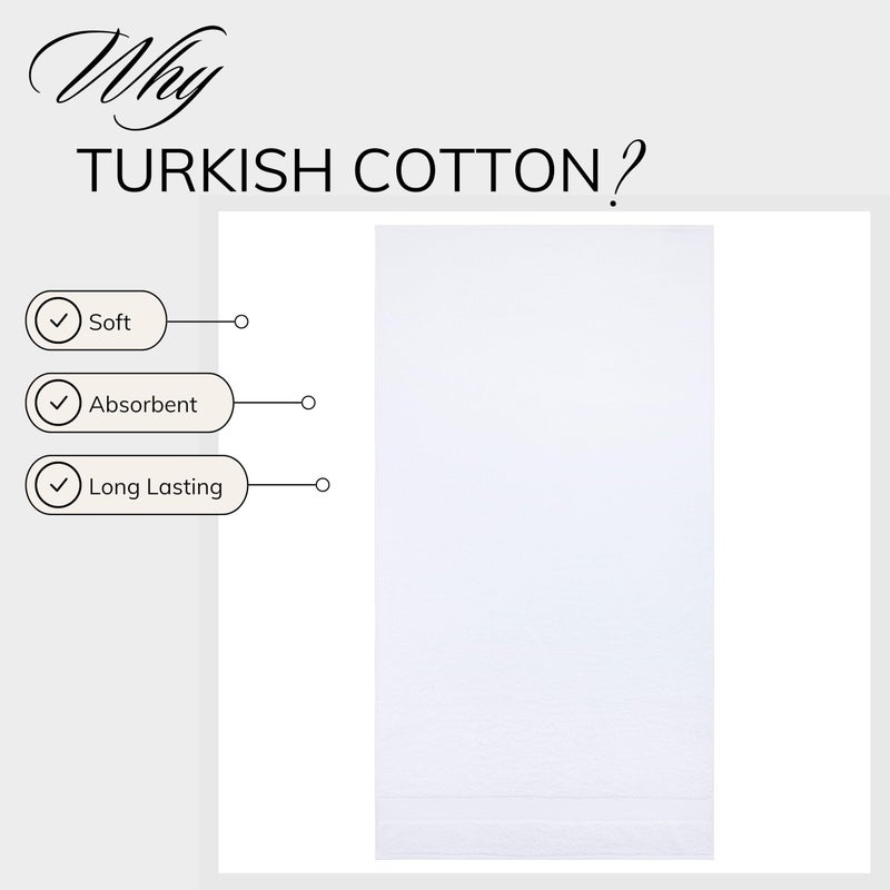 TEXTILOM Turkish Hand Towels for Bathroom - Hotel and Spa Quality & Soft & Absorbent & Quick Dry Bathroom Hand Towels - 100% Cotton Turkish Hand Towel Set of 4 (16 x 28 inches) - White - Image 3