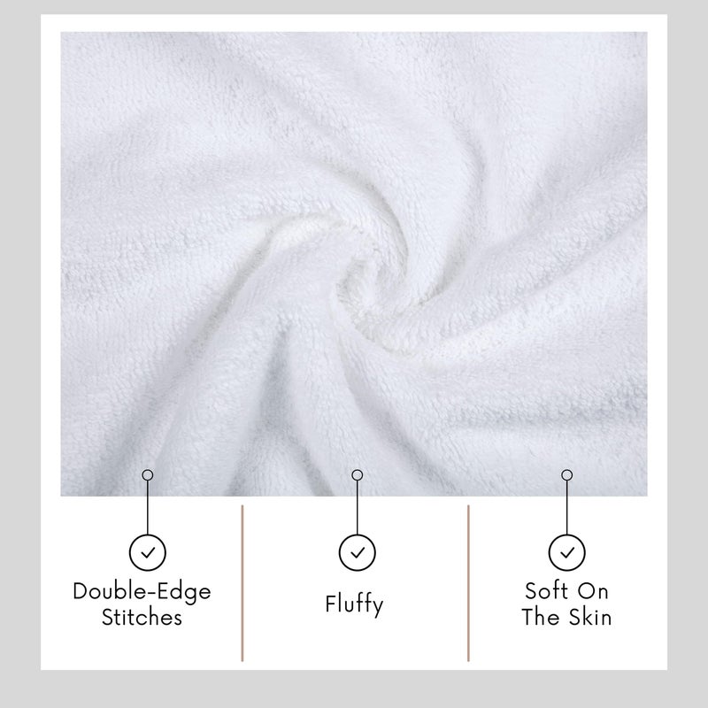 TEXTILOM Turkish Hand Towels for Bathroom - Hotel and Spa Quality & Soft & Absorbent & Quick Dry Bathroom Hand Towels - 100% Cotton Turkish Hand Towel Set of 4 (16 x 28 inches) - White - Image 5