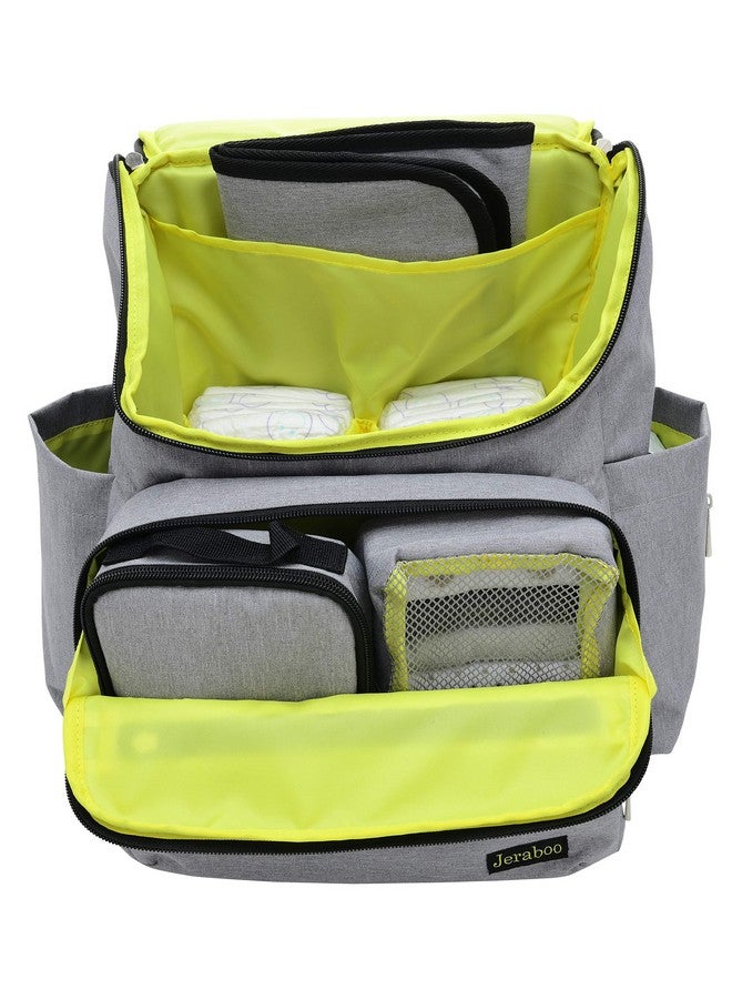Jeraboo Diaper Backpack for Mom and Dad - Stylish Designer Diaper Bag for Women and Men, Boys and Girls - Baby Bookbag Includes Changing Pad, Large Roomy Pockets, Insulated Pouch - Great For Travel - Image 3