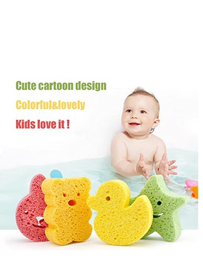 Y&D 4 Pack Premium Bath Sponge, Foam Rub Shower Soft Cotton Scrubber Brush Rubbing Towel for Toddler Infant Newborn Great Sensitive Skin - Image 2