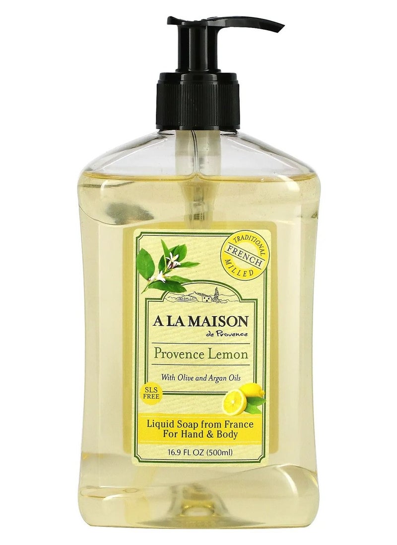 A La Maison De Provence Liquid Soap For Hands & Body Provence Lemon 16.9 fl oz 500 ml 