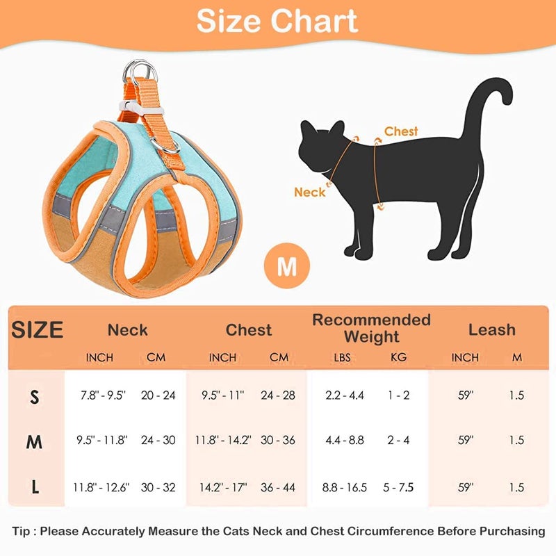 LARYNX Cat Harness with 1.5m Leash, Leash with Harness for Small Cat and Dog (M) - Image 4
