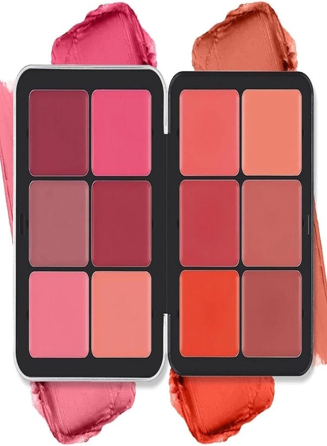 Ruby Face Rubyface12 Colors Cream Blush Palette, Long-Wearing Moisturizing Formula, Fade-Proof High-Intensity Pigment, Natural-Looking Matte Finish for All Skin Types - Image 1
