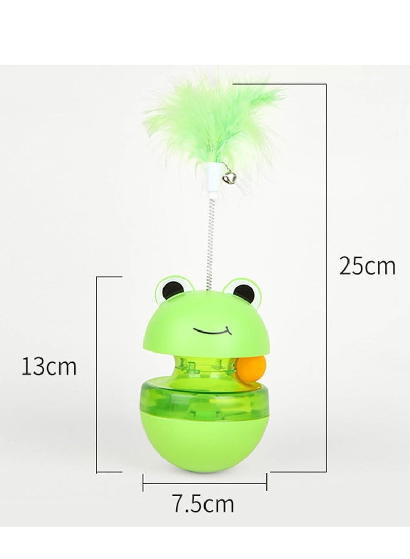 لعبة موزع حلوى الضفدع للقطط، لعبة توزيع الطعام - لعبة تفاعلية للقطط، ألعاب موزع الطعام للحيوانات الأليفة والقطط وألعاب القطط ذات التغذية البطيئة، ألعاب القطط اللطيفة - Image 2