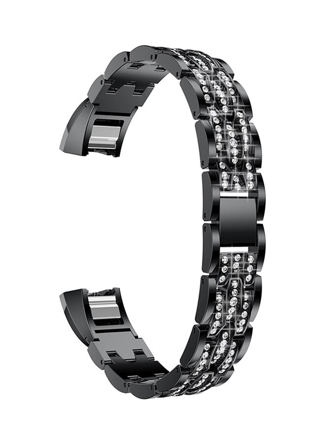 ISank Adjustable Replacement Jewelry Strap For Fitbit Alta And Fitbit Alta HR Black/Clear - Image 1