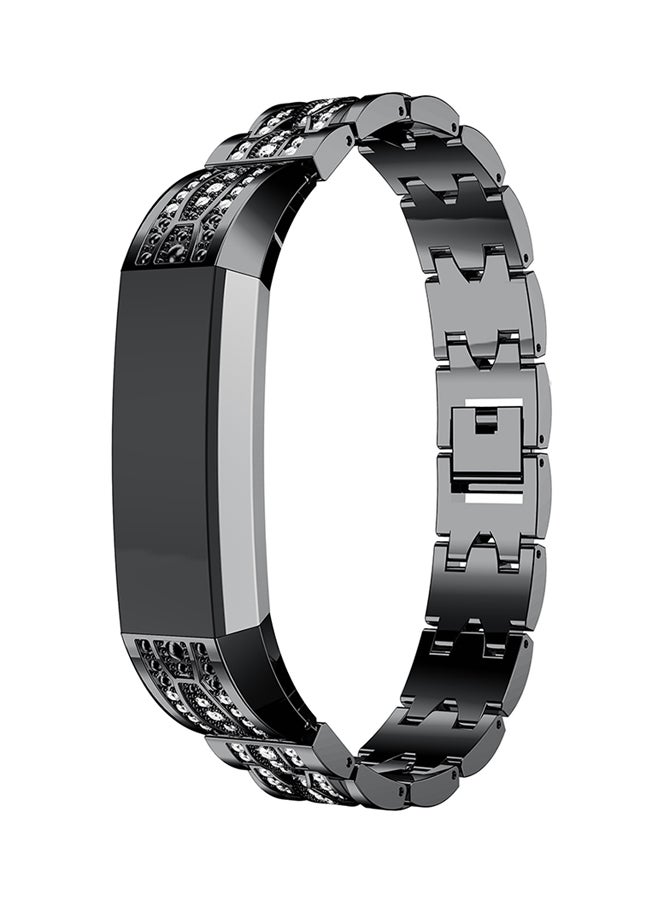 ISank Adjustable Replacement Jewelry Strap For Fitbit Alta And Fitbit Alta HR Black/Clear - Image 4