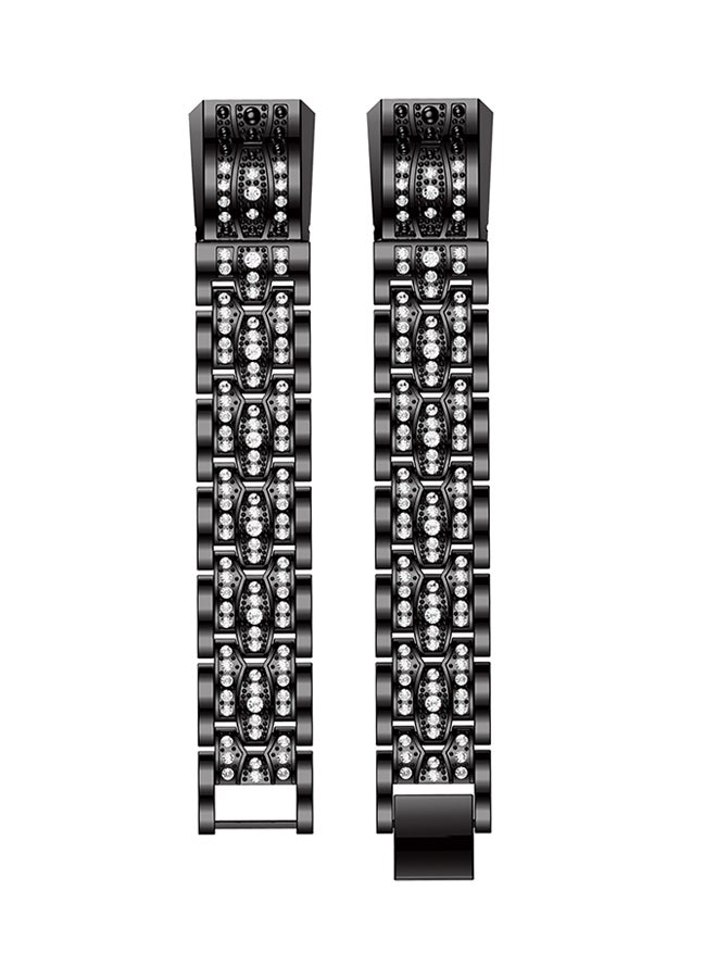 ISank Adjustable Replacement Jewelry Strap For Fitbit Alta And Fitbit Alta HR Black/Clear - Image 2