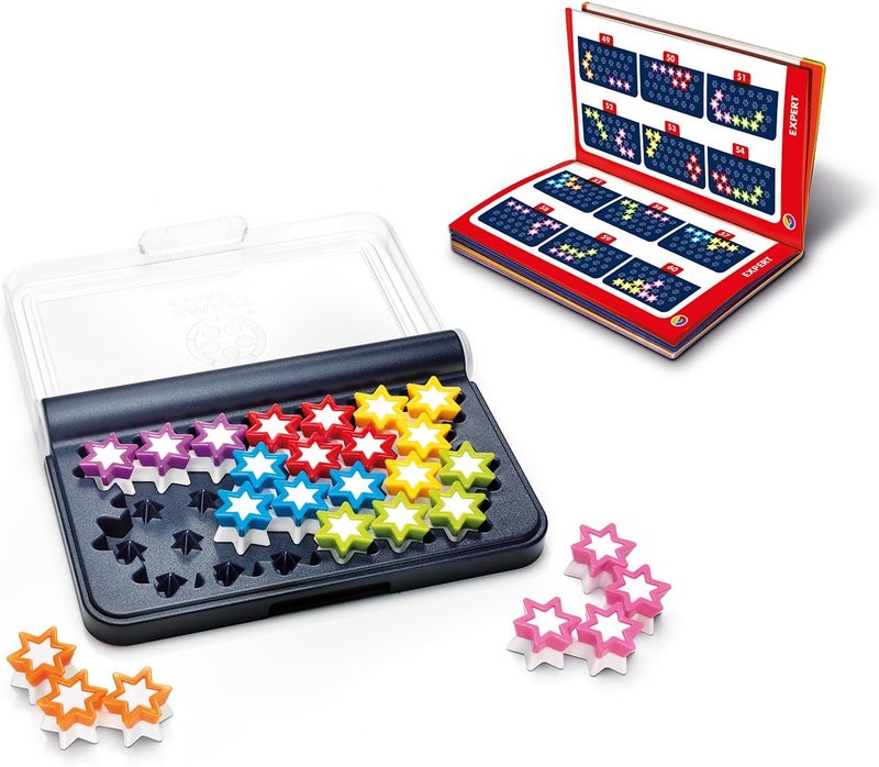 SmartGames IQ Stars, The Entry-Level IQ Game, a Travel Game for Kids and Adults, Skill-Building Brain Game - Brain Teaser for Ages 6 & Up, 120 Challenges in a Travel-Friendly Case. - Image 4