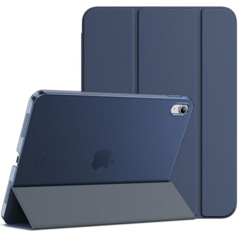 حافظة لجهاز iPad A16 الجيل الحادي عشر 11 بوصة 2025/ iPad الجيل العاشر 10.9 بوصة 2022، غطاء ذكي نحيف مع ظهر شفاف من البولي كربونات الصلب، يدعم معرف اللمس، الاستيقاظ/النوم التلقائي (كحلي داكن) - Image 1