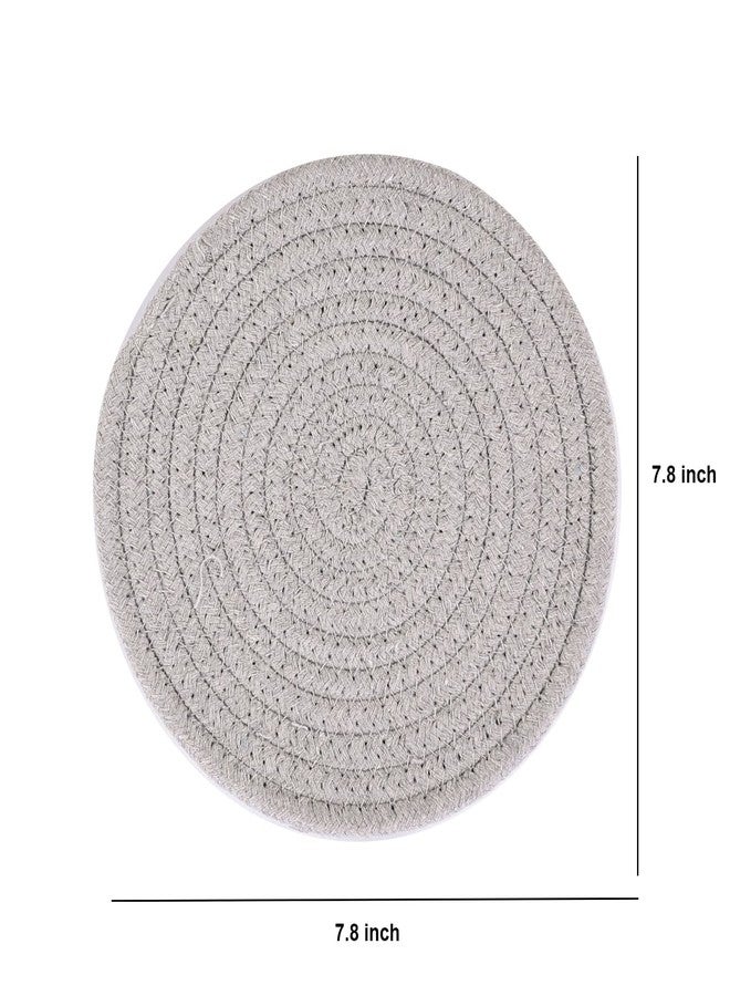 vigor path 100% Cotton Thread Weave Potholders and Trivets - Stylish Coasters, Hot Pads, Hot Mats, Spoon Rest (Set of 3) - 7 Inch Diameter Placemats - Perfect for Cooking and Baking by Diameter (Grey) - Image 5