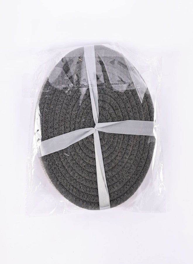vigor path 100% Cotton Thread Weave Potholders and Trivets - Stylish Coasters, Hot Pads, Hot Mats, Spoon Rest (Set of 3) - 7 Inch Diameter Placemats - Perfect for Cooking and Baking by Diameter (Grey) - Image 4