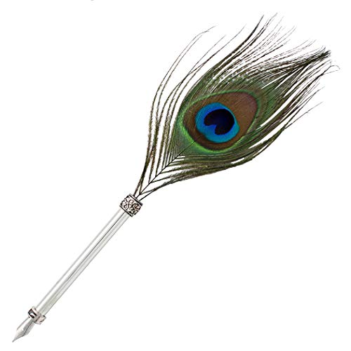 Gullor Vintage Feather Quill Pen, Nuture Feather Dip Pen with Gift Box, Peacock - Image 1