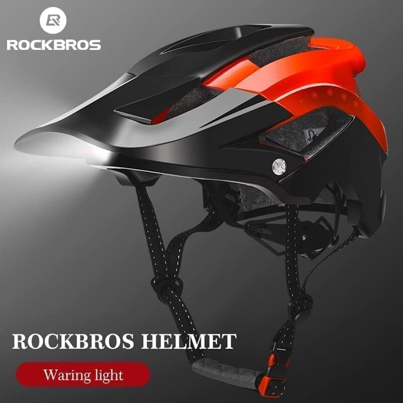Rockbros YXE009 BKR MTB Bike Helmet, Black/Red - Image 2