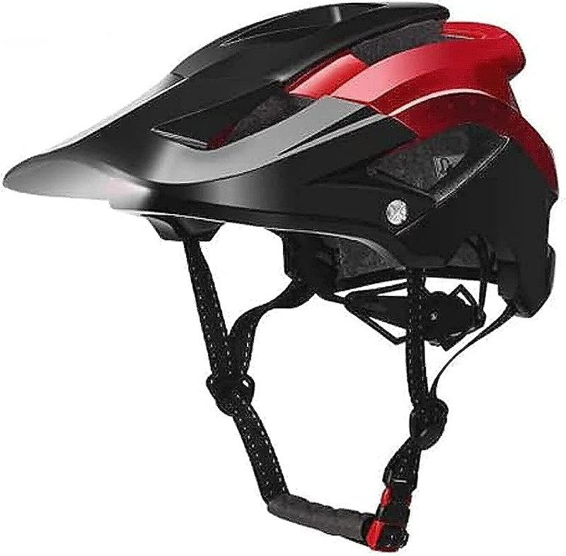 Rockbros YXE009 BKR MTB Bike Helmet, Black/Red - Image 1