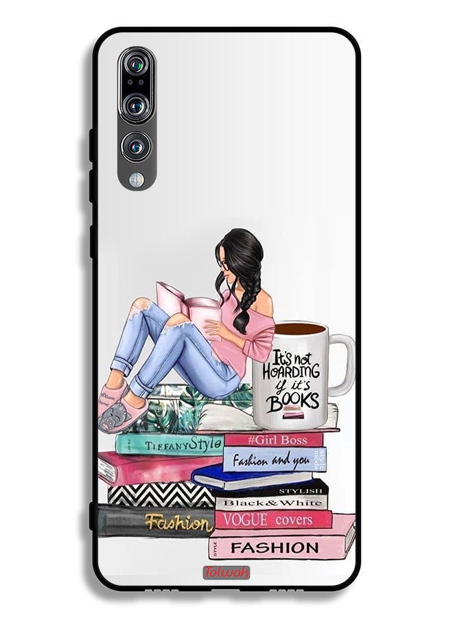 Tolwak Huawei P20 Pro Protective Case Cover Girl And Fashion Books Art  - Image 2