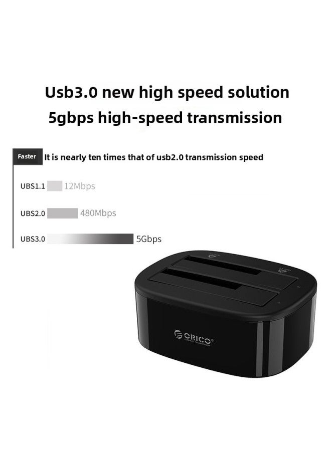 Aurico Hard Disk Box Base 2.5/3.5 "SATA Desktop Mobile Notebook Mechanical Solid State SSD-Color:Dual USB 3.0 Base -2.5/3.5 - Image 5