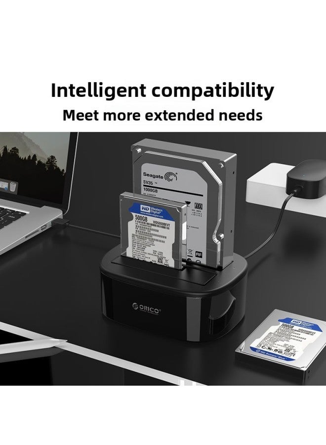 Aurico Hard Disk Box Base 2.5/3.5 "SATA Desktop Mobile Notebook Mechanical Solid State SSD-Color:Dual USB 3.0 Base -2.5/3.5 - Image 1