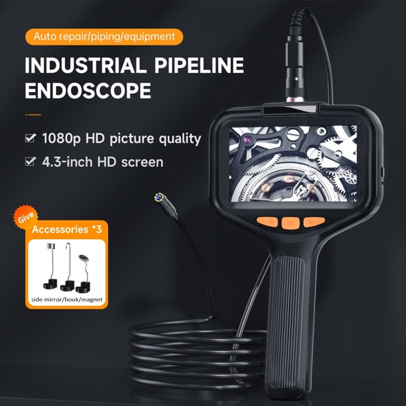Endoscope Camera with Light, HD 1080P Borescope with 4.3'' Screen 8 Adjustable LED Lights, Inspection Camera with 32.81ft Rigid Cord - Image 4