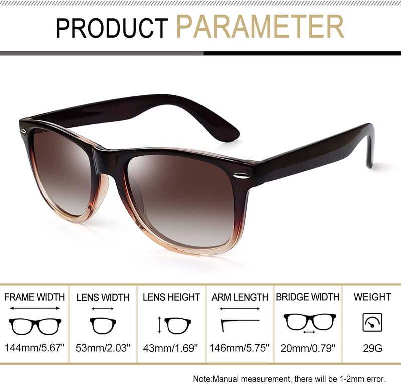 Joopin Square Sunglasses Men Women Polarized UV Protection Classic Trendy Lightweight Designer Sun Glasses for Driving Fishing Hiking Golf - Image 5