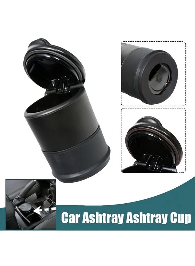 Portable Smokeless Car Ashtray With Spill Proof Lid 1pc PBT Auto Cigarette Butt Holder - Image 1