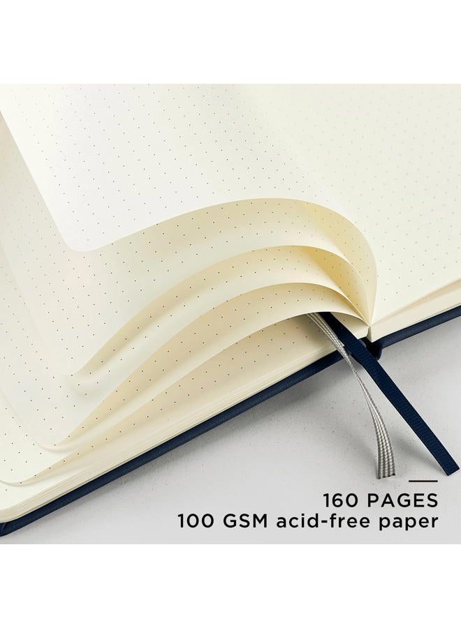 &And Per Se Dotted Journal Notebook, A5 Hardcover Bullet Dotted Journal, 160 Pages 100 gsm Thick Paper, 3 Sheets of Stickers Included - 5.7'' x 8''（Dark Blue） - Image 3