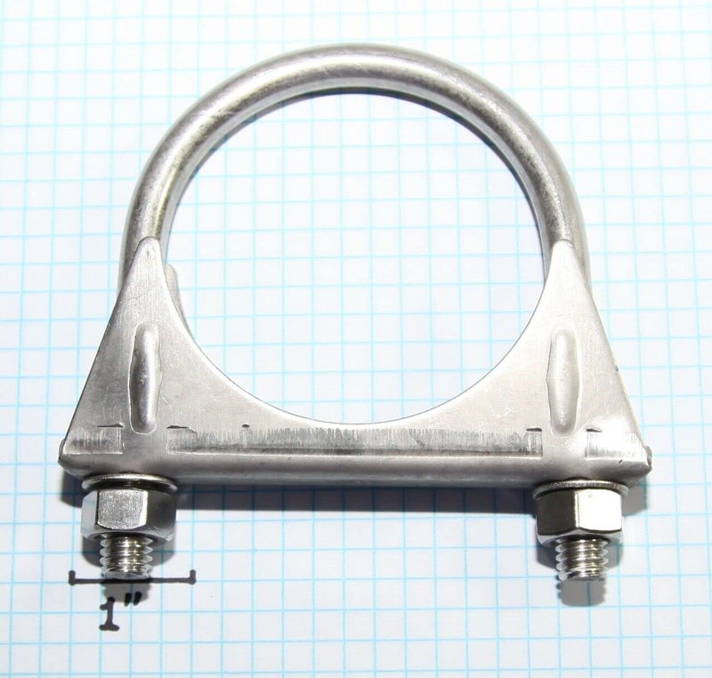 eLifecenter 3 Inch Stainless Steel Heavy Duty U-Bolt Exhaust Muffer Clamp (76mm), Saddle Design with Reinforced Ribs - Image 5