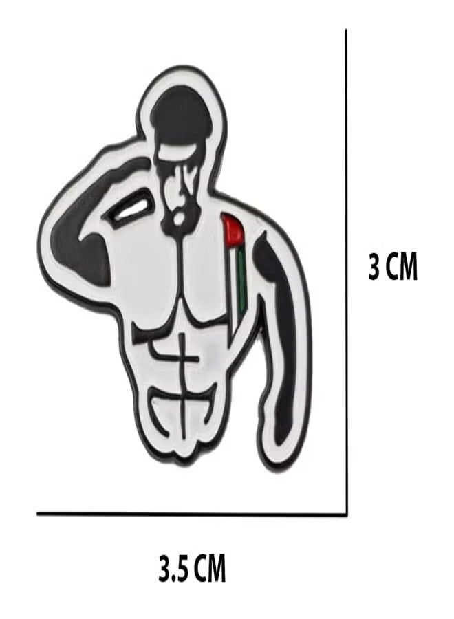 راين شارة تحية جيش دبي، قطعتان، ثنائية الأبعاد، مناسبة للسيارات واللاب توب والهواتف المحمولة وبلاي ستيشن والدراجات النارية والأمتعة ولوح التزلج والجدران - Image 2