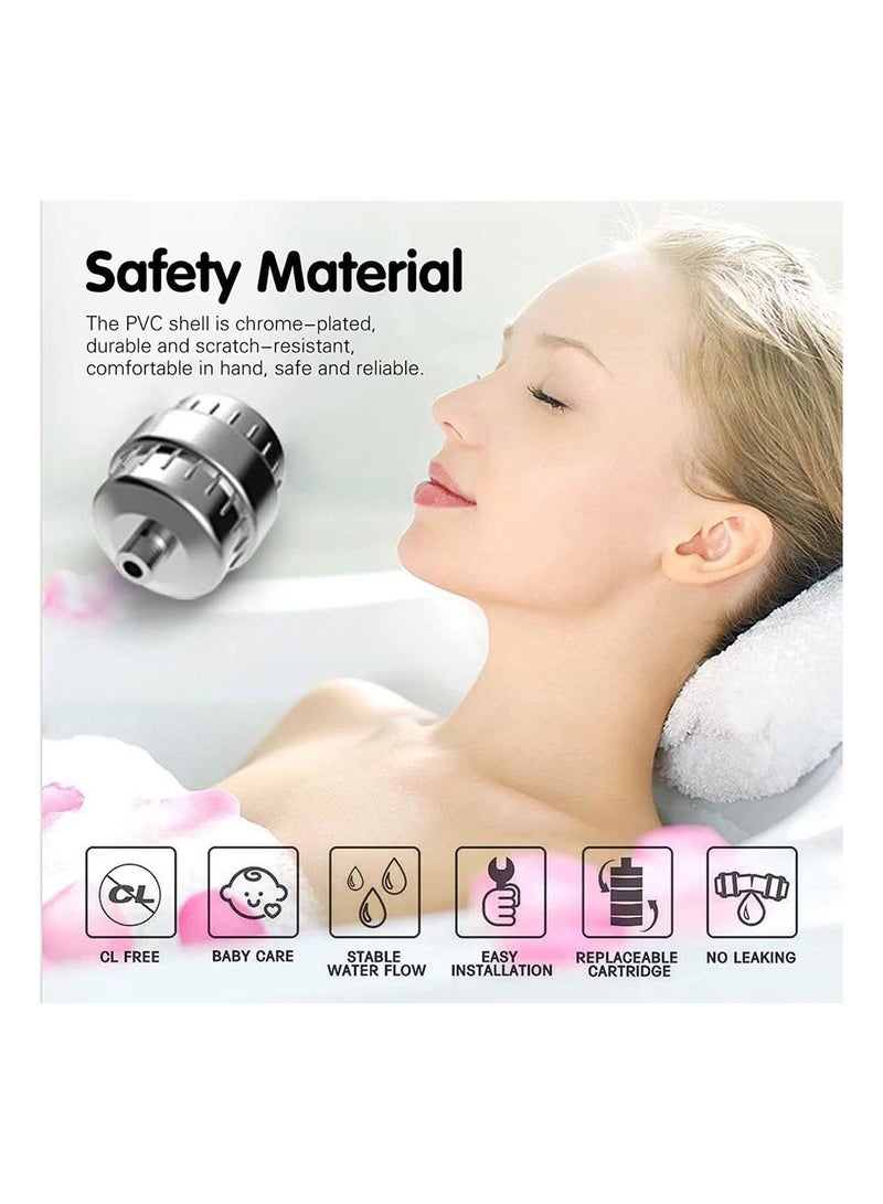 Shower Filter, High Pressure Showerhead Filter For Hard Water With 2 Replaceable Cartridges, Shower Head Purifier For Remove Chlorine Fluoride - Image 4