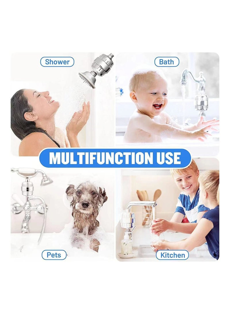Shower Filter, High Pressure Showerhead Filter For Hard Water With 2 Replaceable Cartridges, Shower Head Purifier For Remove Chlorine Fluoride - Image 2