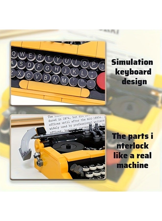 Building Block Assembly Toy Typewriters Model Sets, Classic Appliances - HD Details, Interactive Experience, Fun Collectible Blocks Sets Halloween/Christmas/birthday Gifts - Image 3