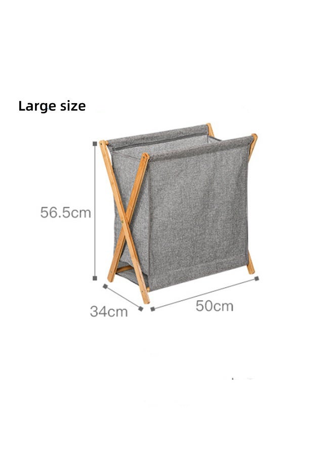 Bamboo Foldable Laundry Hamper Laundry Basket Portable Dirty Clothes Basket with Removable Liner Bag, Household Laundry Organizer for Laundry Room/Bedroom/Bathroom - Image 2