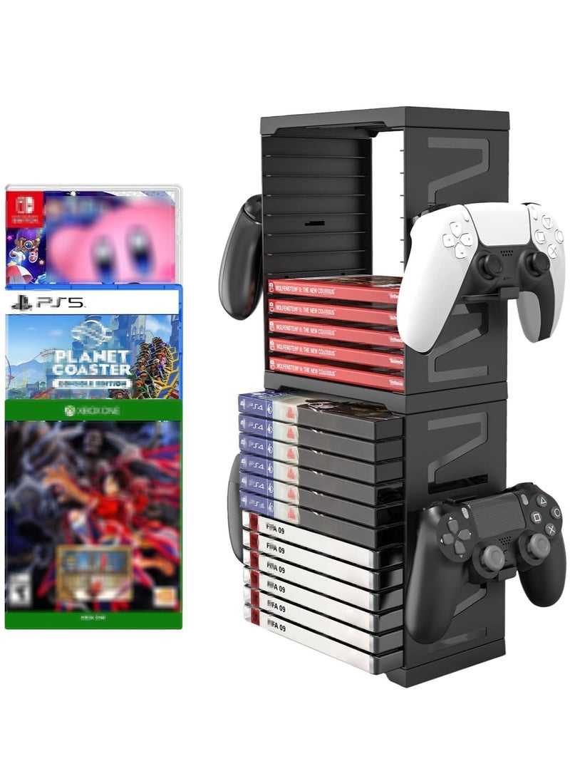 2-Tier Universal Large Capacity Video Game Storage Tower, Game Holder Rack, DVD CD Blu-Ray Disks Organizer, Disk Rack, Controller Stand Holder for PS5/PS4/Xbox Series X/S/Switch Game Cases - pzsku/ZA6B3F2B468FA483114CEZ/45/_/1721913661/71d15ce4-fa82-4e73-ab9d-b19057855116