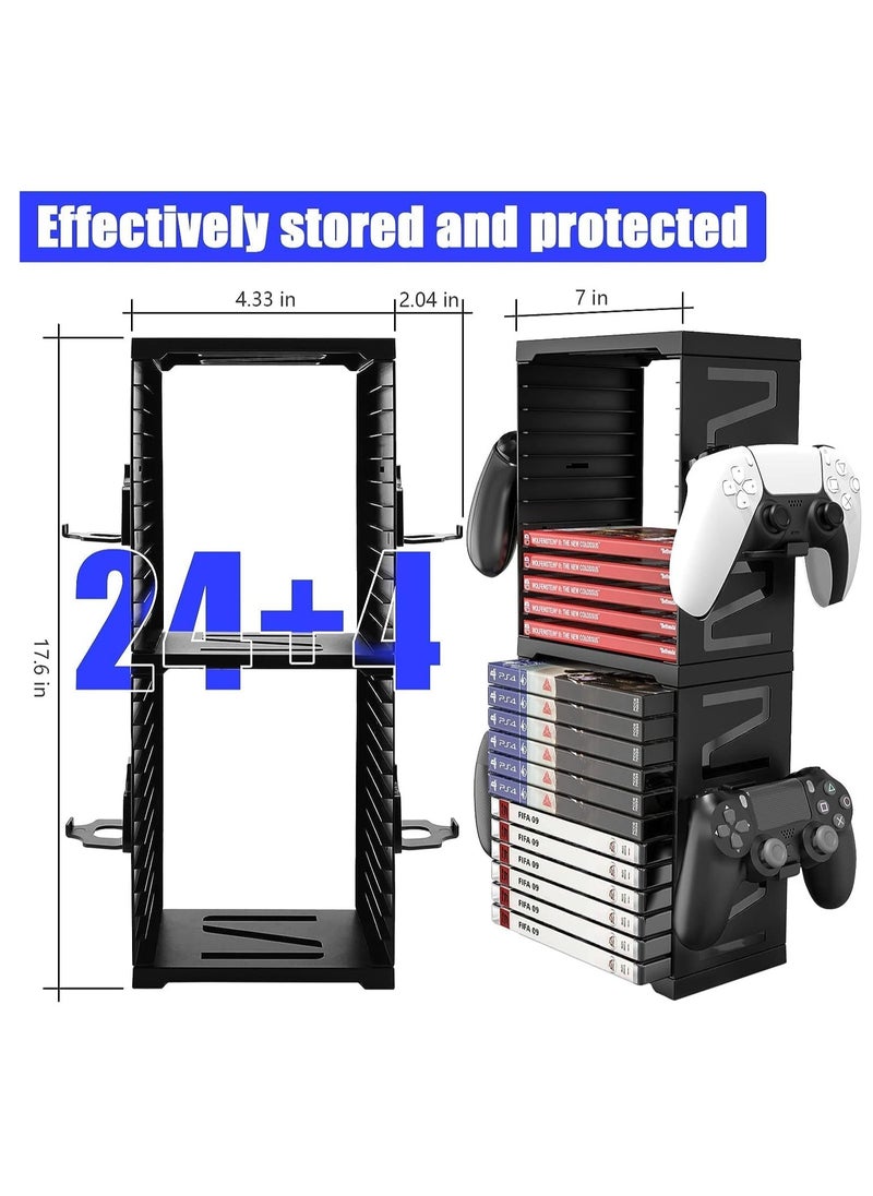 2-Tier Universal Large Capacity Video Game Storage Tower, Game Holder Rack, DVD CD Blu-Ray Disks Organizer, Disk Rack, Controller Stand Holder for PS5/PS4/Xbox Series X/S/Switch Game Cases - pzsku/ZA6B3F2B468FA483114CEZ/45/_/1721913743/a61ce2fb-e021-43a9-b55f-88410d011448